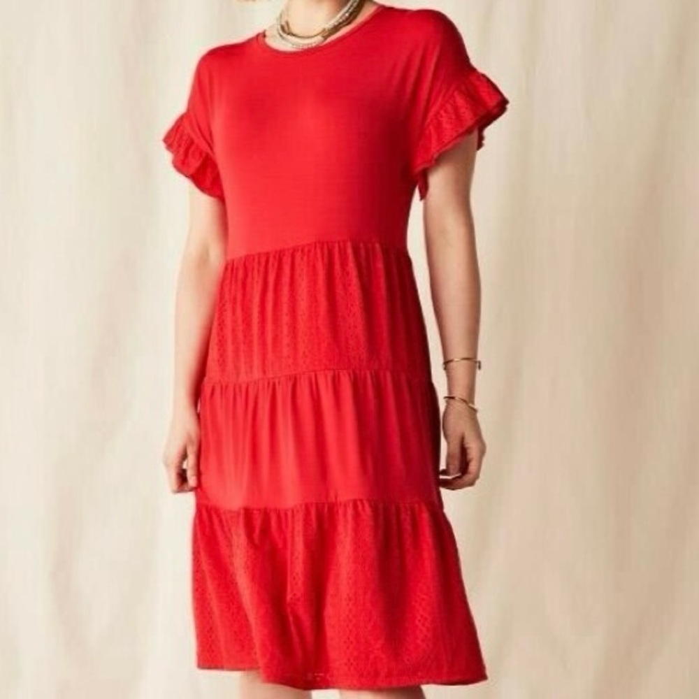 Matilda Jane Enchanted Garden Bellewood Knit and Eyelet Dress Women’s Size L